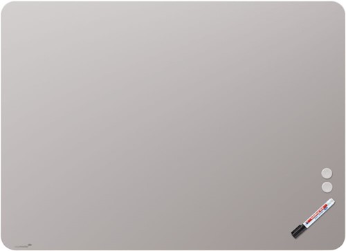 MATTE glasbord met afgeronde hoeken, warmgrey, afmeting 90x120cm