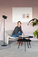 MATTE glasbord met afgeronde hoeken, warmgrey, afmeting 90x120cm-2