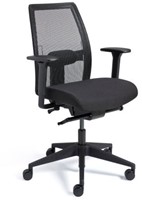 Ergonomische bureaustoel volgens NEN-EN 1335, 2D-armleggers, stof zwart, antraciete accenten zijkant.-3